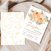 Oranje Herfst Bloemige Pompoen Kaart