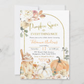 Oranje Herfst Boho Pompoen Pumpkin Spice Baby show Kaart (Voorkant)