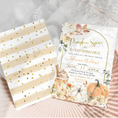 Oranje Herfst Boho Pompoen Pumpkin Spice Baby show Kaart