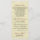 oranje herfst bruiloft programma programmakaart (Achterkant)