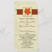 oranje herfst bruiloft programma programmakaart (Voorkant / Achterkant)