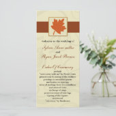 oranje herfst bruiloft programma programmakaart (Staand voorkant)