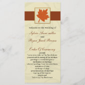 oranje herfst bruiloft programma programmakaart (Voorkant)