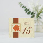 oranje herfst bruiloft tafel nummers briefkaarten (Staand voorkant)