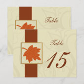 oranje herfst bruiloft tafel nummers briefkaarten (Voorkant / Achterkant)