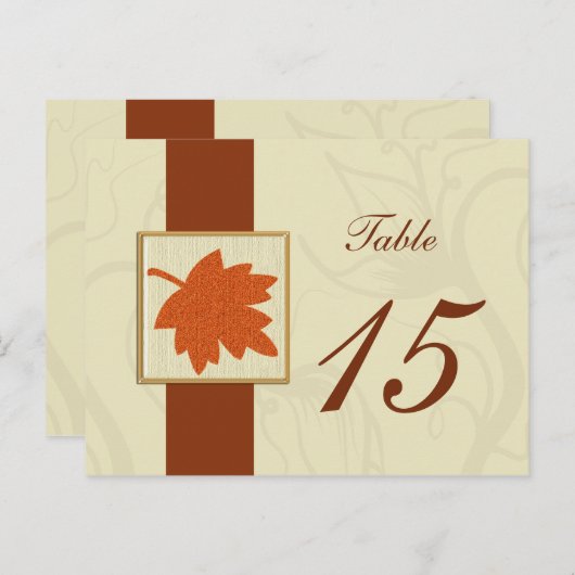 oranje herfst bruiloft tafel nummers briefkaarten (Voorkant / Achterkant)