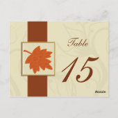 oranje herfst bruiloft tafel nummers briefkaarten (Achterkant)