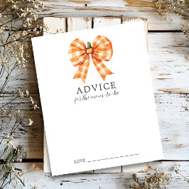 Oranje Herfst Coquette Bow Baby shower Adviesblad