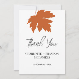 Oranje Herfst Esdoornblad Huwelijk Bedankt 