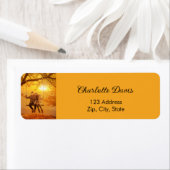 Oranje herfst foto trouw retouradres etiket (Insitu)