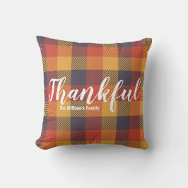 Oranje herfst geruite tartan landelijke boerderij kussen