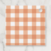 Oranje herfst gingham rasterpatroon bedankjes labels (Achterkant)