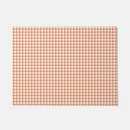 Oranje herfst gingham rasterpatroon deurmat