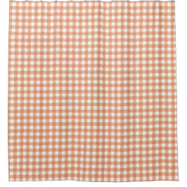 Oranje herfst gingham rasterpatroon douchegordijn