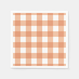Oranje herfst gingham rasterpatroon servet