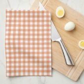 Oranje herfst gingham rasterpatroon theedoek (Quarter Fold)