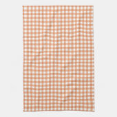 Oranje herfst gingham rasterpatroon theedoek (Verticaal)