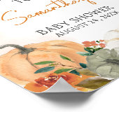 Oranje Herfst Herfst Bloemenpompoen Welkom Poster (Hoek)