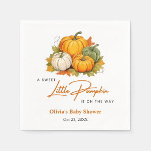 Oranje Herfst Herfst Een beetje pompoen Baby showe Servet