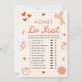 Oranje Herfst Honey Do List Bruidsfeest Spel Kaart (Voorkant)
