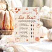 Oranje Herfst Honey Do List Bruidsfeest Spel Kaart