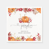 Oranje herfst kleine pompoen is onderweg servet (Voorkant)