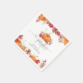 Oranje herfst kleine pompoen is onderweg servet (Hoek)