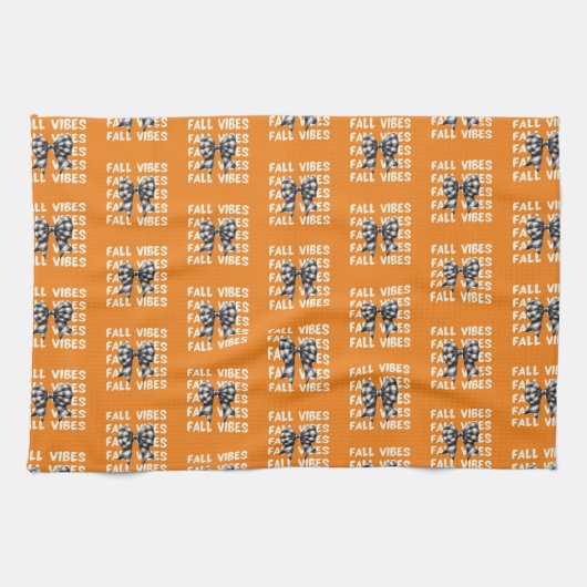 Oranje Herfst kleurpatroon | Schattigee Herfst vib Theedoek (Horizontaal)