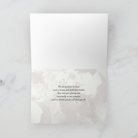 Oranje herfst laat aangepaste Pastor Appreciation  Bedankkaart (Binnen)