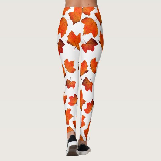 Oranje herfst laat Leggings achter (Achterkant)