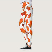 Oranje herfst laat Leggings achter (Links)