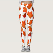 Oranje herfst laat Leggings achter (Voorkant)