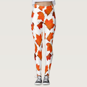 Oranje herfst laat Leggings achter