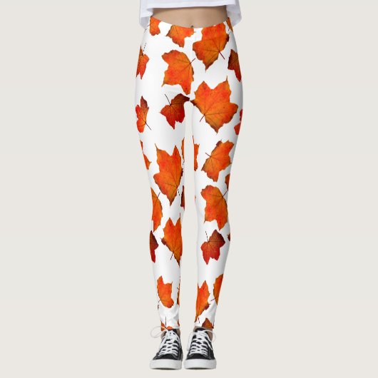 Oranje herfst laat Leggings achter (Voorkant)