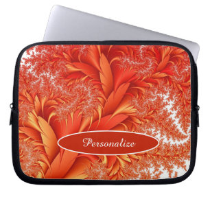 Oranje herfst laat Natuur laptop persoonlijk aanpa Sleeve