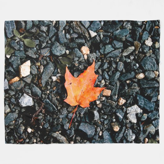 Oranje herfst Leaf Fleece Deken (Voorkant (Horizontaal))