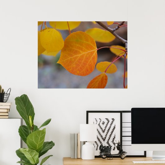 Oranje herfst Leaf Poster (Thuiskantoor)