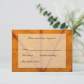 Oranje Herfst Leaf rsvp met envelop Kaartje (Staand voorkant)