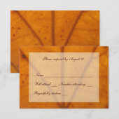 Oranje Herfst Leaf rsvp met envelop Kaartje (Voorkant / Achterkant)