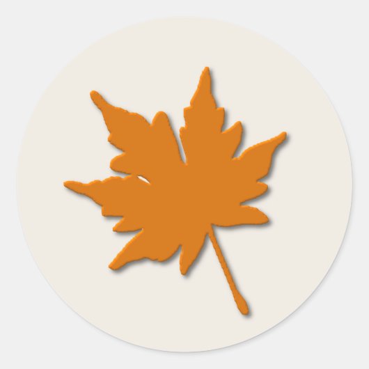 Oranje Herfst Leaf Sticker (Voorkant)
