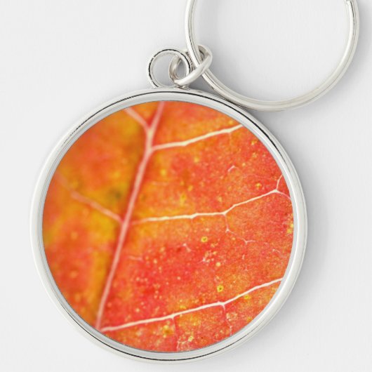 Oranje herfst leder Sleutelhanger (Voorkant)