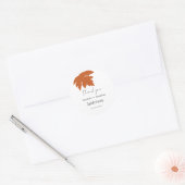 Oranje herfst maple Leaf Wedding Favors Dank je Ronde Sticker (Envelop)
