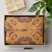 Oranje Herfst najaar gekleurd etnisch mozaïekpatro Tissuepapier (Geschenk)