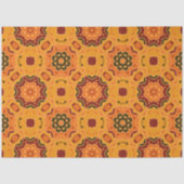 Oranje Herfst najaar gekleurd etnisch mozaïekpatro Tissuepapier (Voorkant)