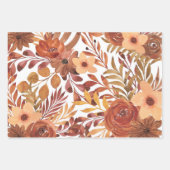 Oranje Herfst najaar Waterverf Floral Inpakpapier Vel (Voorkant)