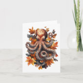 Oranje Herfst Octopus Groeten Kaart (Voorkant)