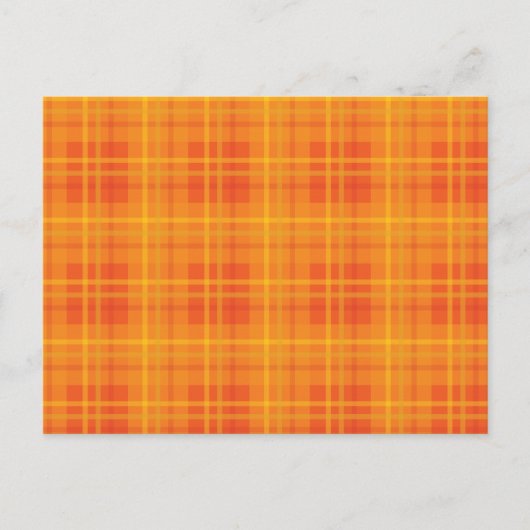 Oranje Herfst Plaid Briefkaart (Voorkant)