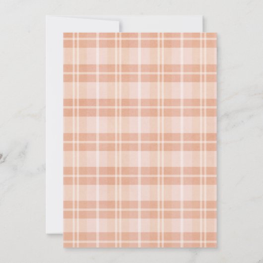 Oranje Herfst Plaid Pattern Friendsgiving Diner Kaart (Achterkant)