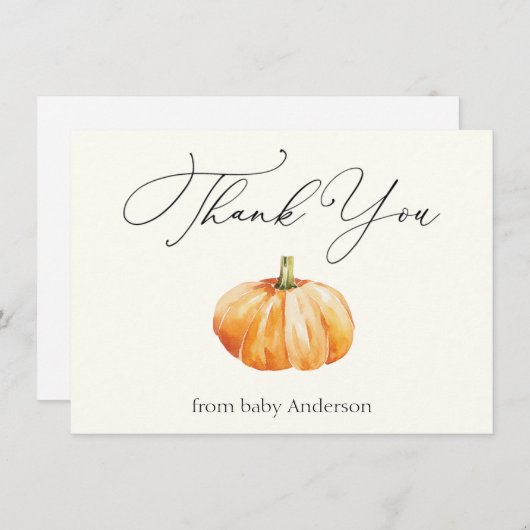 Oranje herfst pomkin - Hartelijk dank voor uw brie Notitiekaartje (Voorkant / Achterkant)