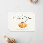 Oranje herfst pomkin - Hartelijk dank voor uw brie Notitiekaartje (Voorkant / Achterkant in situ)